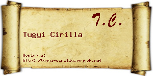 Tugyi Cirilla névjegykártya
